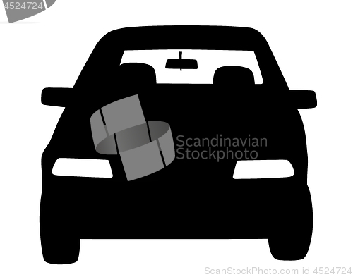 Image of Parked car front view silhouette