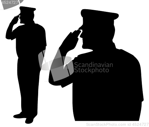 Image of Saluting side view