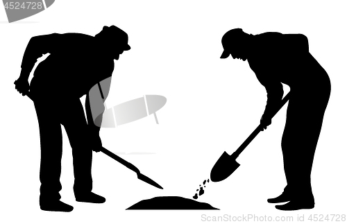 Image of Workers with shovel