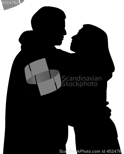 Image of Couple passionately hug