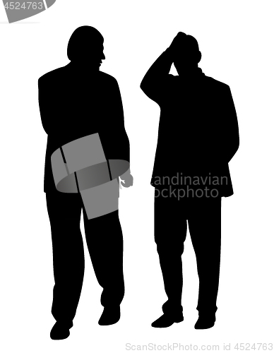 Image of Man leaving behind his friend or colleague who has a problem