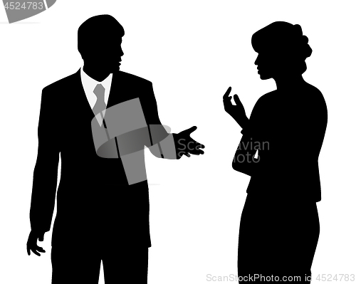 Image of Business man and woman arguing