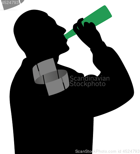 Image of Man drinking alcohol from bottle