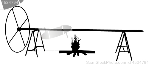 Image of Extra large spit roast on open fire