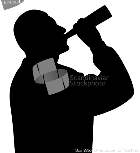 Image of Man drinking alcohol from bottle