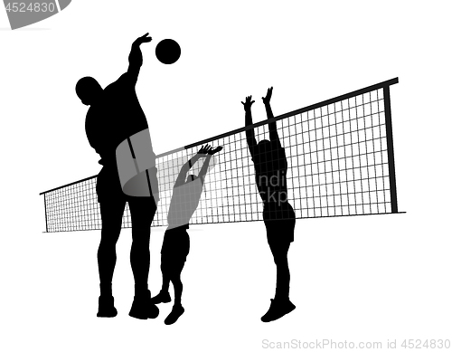 Image of Men playing volleyball