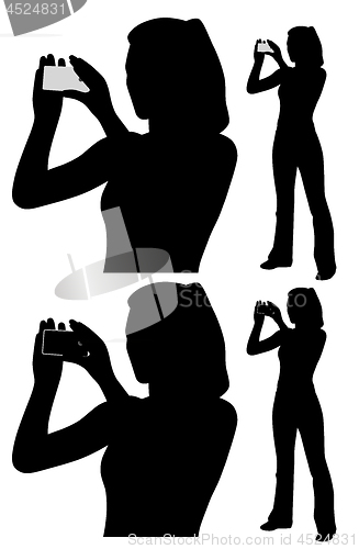 Image of Woman taking a photo with smart phone