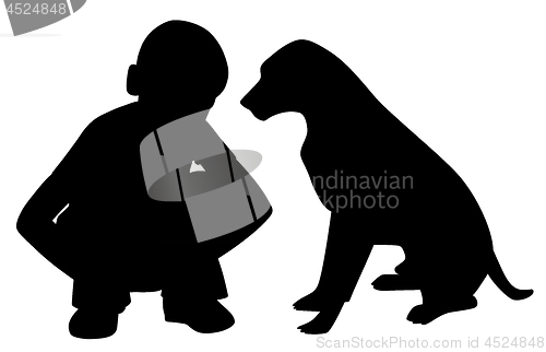 Image of The best friends little boy and dog