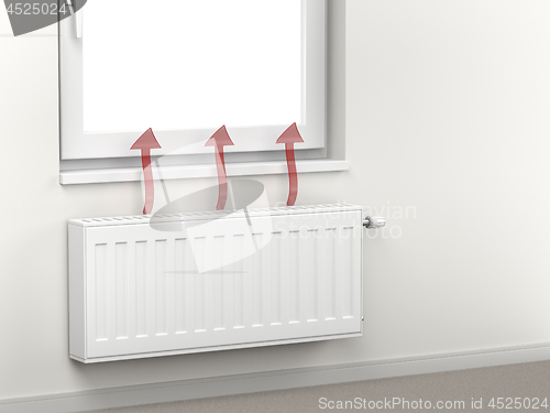 Image of Heating radiator emitting hot air