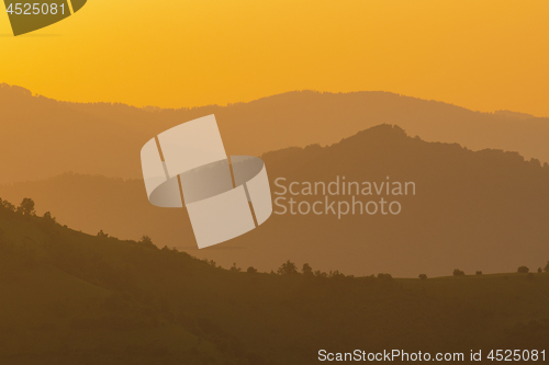 Image of golden sunset in summer