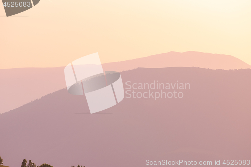 Image of golden sunset in summer