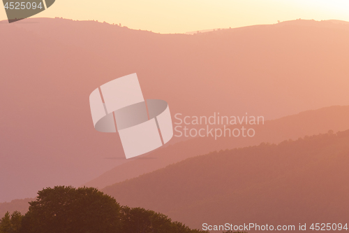 Image of golden sunset in summer