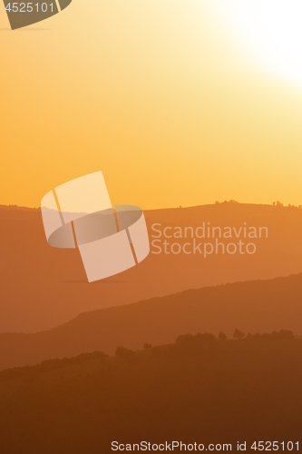 Image of golden sunset in summer