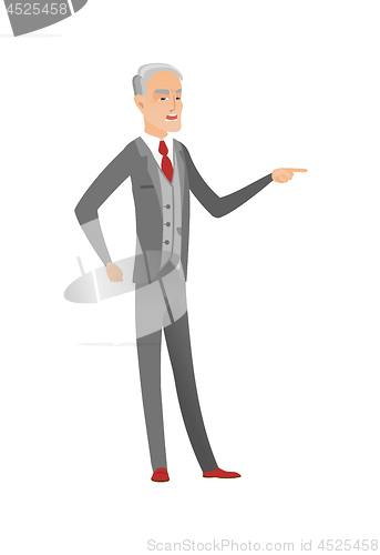 Image of Senior caucasian furious businessman screaming.