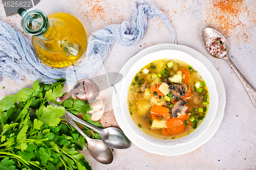 Image of soup with mushhrooms