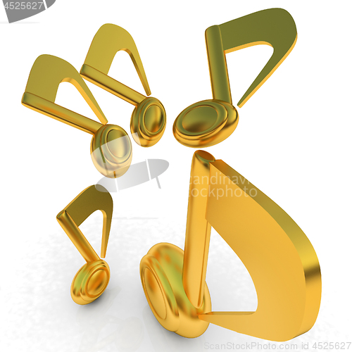 Image of Music note. 3d render