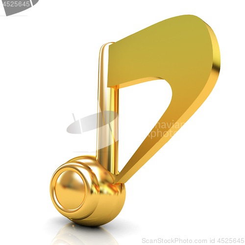 Image of Gold music note. 3d render