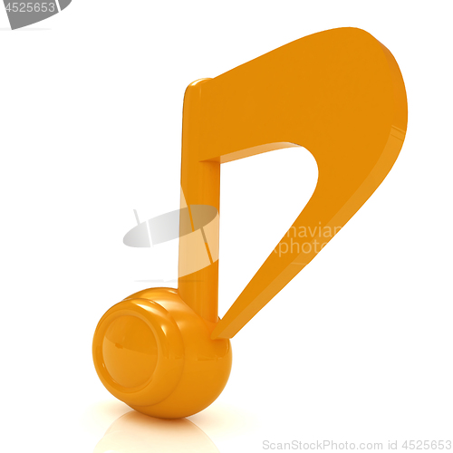 Image of Yellow music note. 3d render