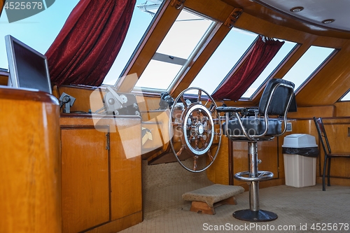 Image of Cockpit of boat in sunlight