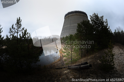 Image of Cooling Tower of Reactor Number 5 In at Chernobyl Nuclear Power Plant, 2019