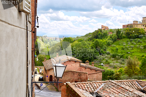 Image of Panoramic view of Siena city, Italy