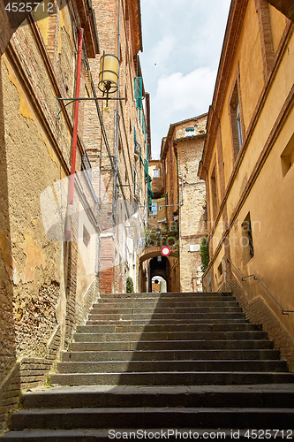 Image of Beautiful narrow street of Siena