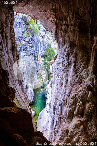 Image of The Tinted Cave offers a window out to the Mares Forest Creek Canyon