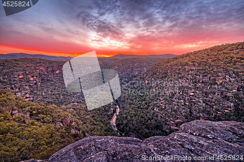 Image of Sunset over Wollemi Natinal Park Wilderness