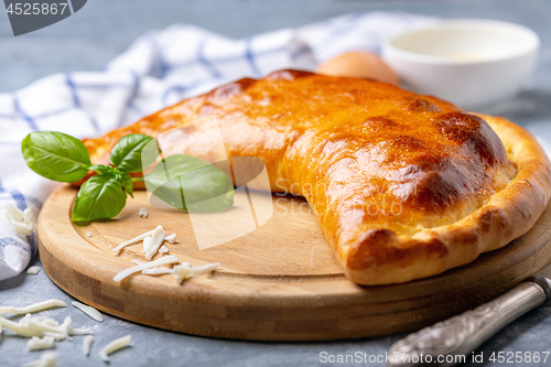 Image of Cheese pie (khachapuri). Caucasian cuisine.