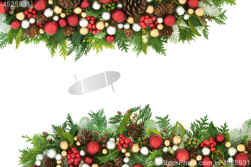 Image of Festive Christmas Background Border