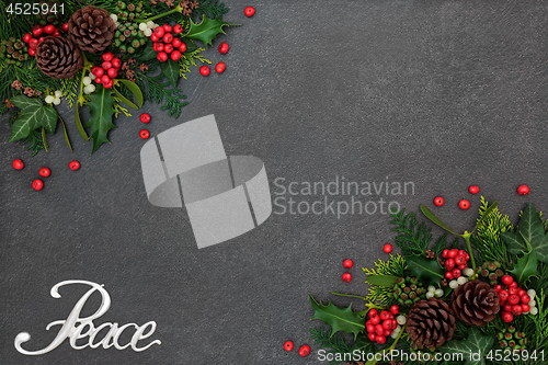 Image of Chrismas Peace Background Border