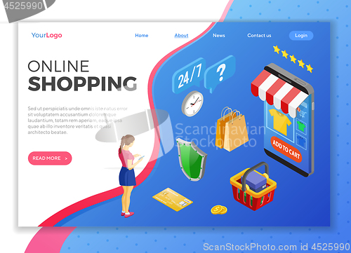 Image of Internet Shopping Online Payments Isometric Concept