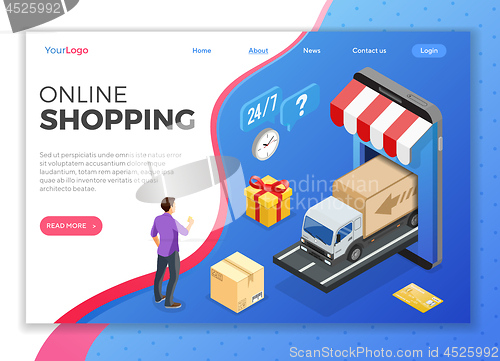 Image of Internet Shopping Online Delivery Isometric Concept