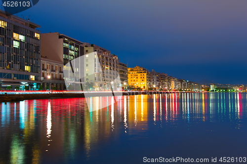 Image of Thessaloniki skyline at twilight, Greece