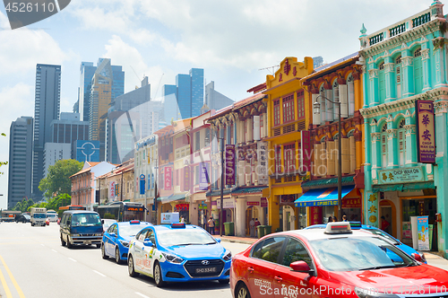 Image of  Cars on road, Chinatown, Singapore