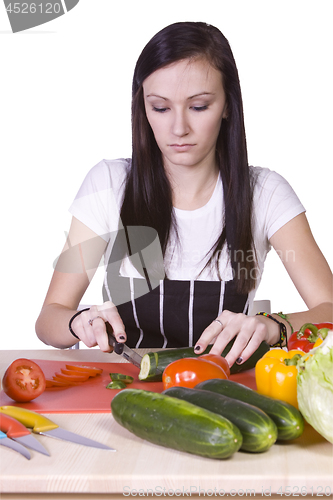 Image of Cute Teenager Preparing Food