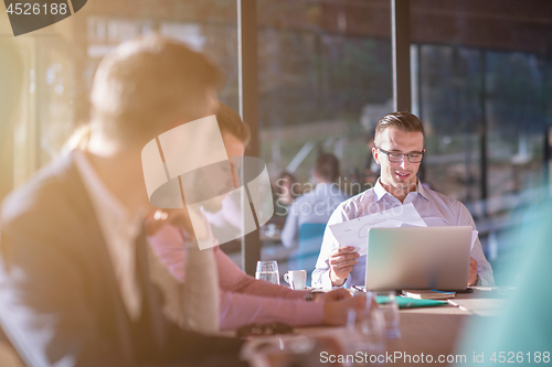 Image of young business team on meeting at office