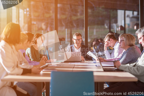 Image of young business team on meeting at office