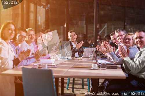 Image of young business team on meeting at office