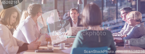 Image of young business team on meeting at office