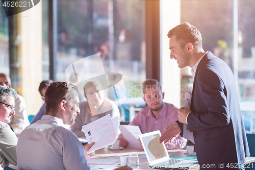 Image of young business team on meeting at office