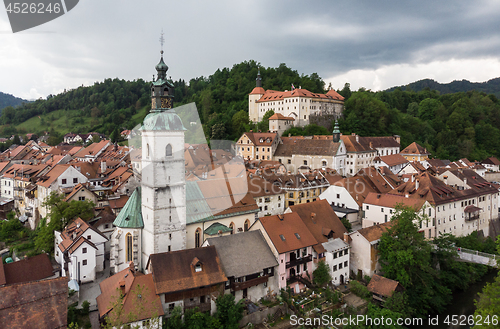 Image of Medieval Castle in old town of Skofja Loka, Slovenia