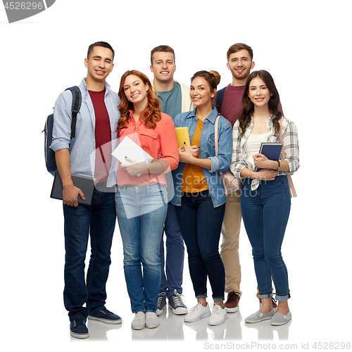 Image of group of students with books and school bags