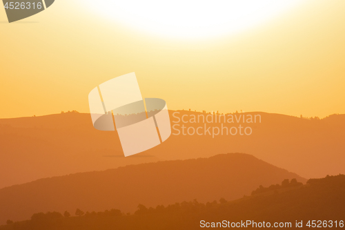 Image of golden sunset in summer