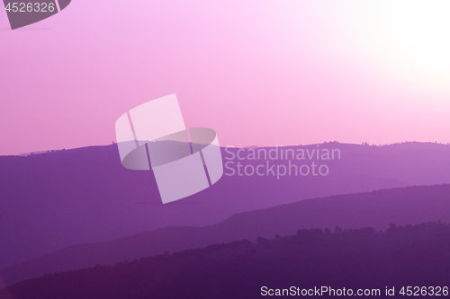 Image of ultra violet purple summer landscape