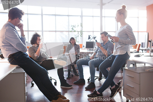 Image of Young Business Team At A Meeting at modern office building