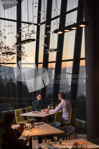 Image of Couple on a romantic dinner at the restaurant