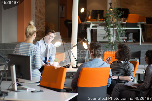 Image of Young Business Team At A Meeting at modern office building