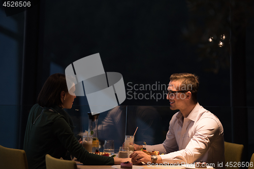 Image of Couple on a romantic dinner at the restaurant