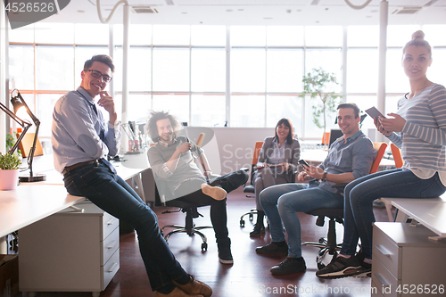 Image of Young Business Team At A Meeting at modern office building